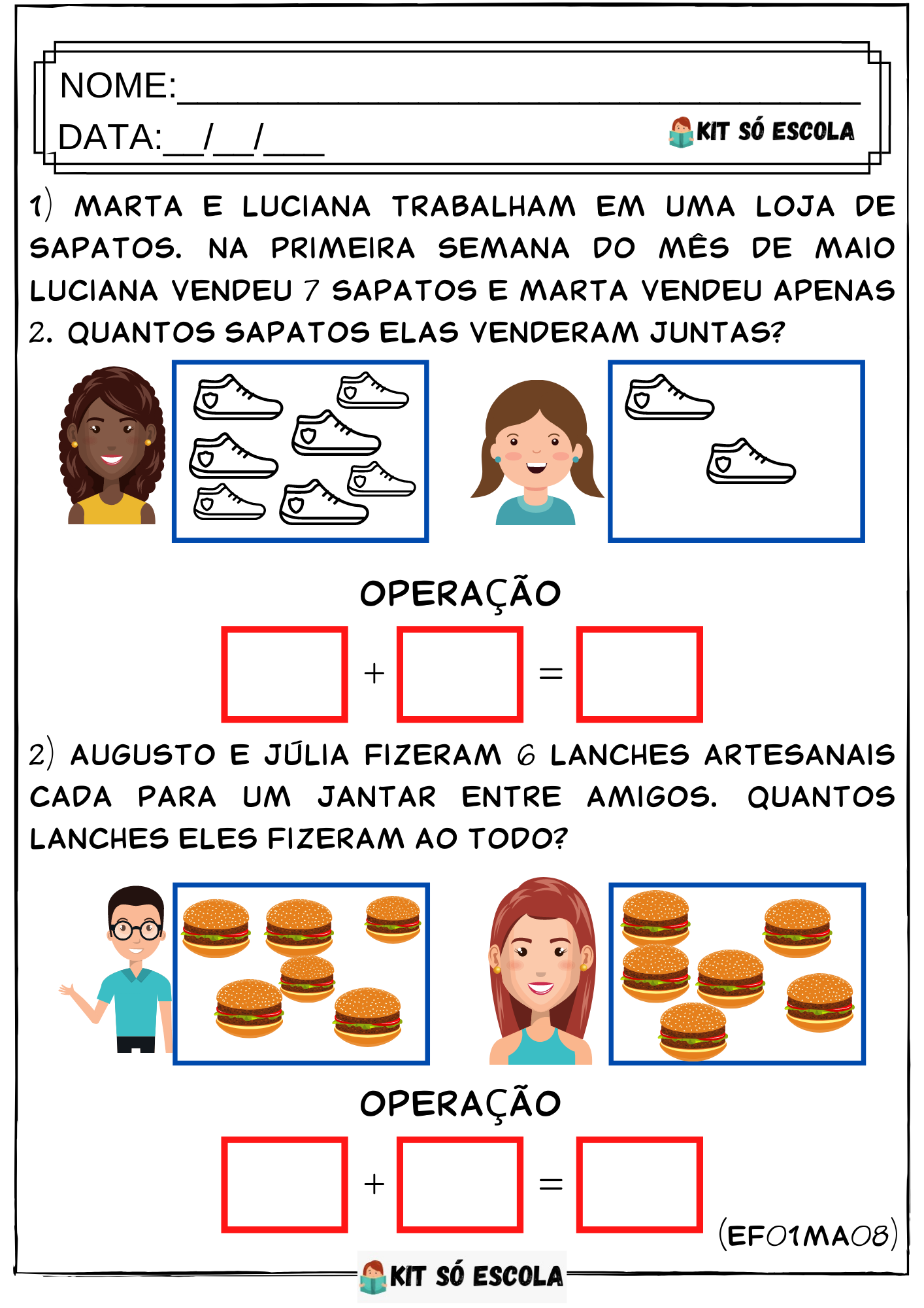 Atividades de Matemática para o 1º Ano para Imprimir