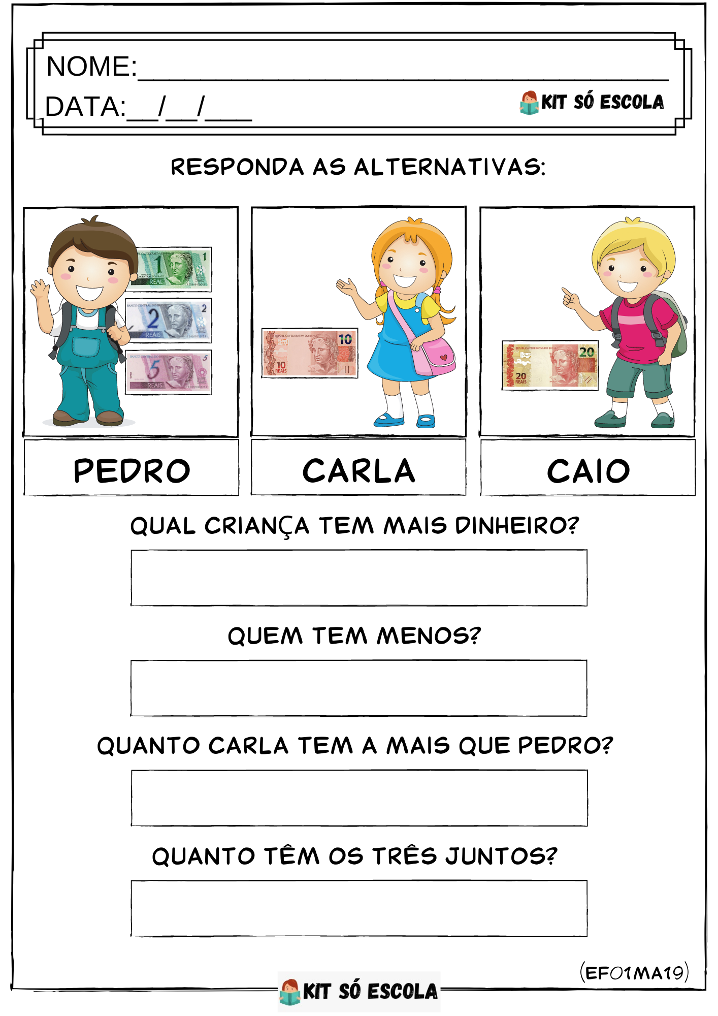 Atividades de Matemática para Crianças do 1º ano