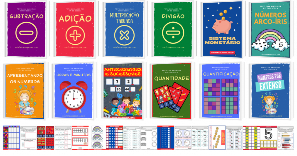 Kit Jogo Pedagógico Portugues e Matemática Educação Infantil