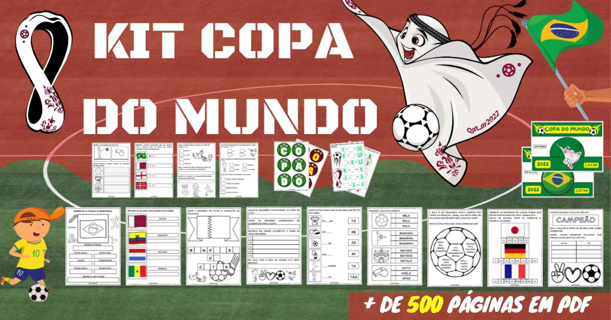 Pacote de bandeiras para colorir - Copa do Mundo Catar 2022