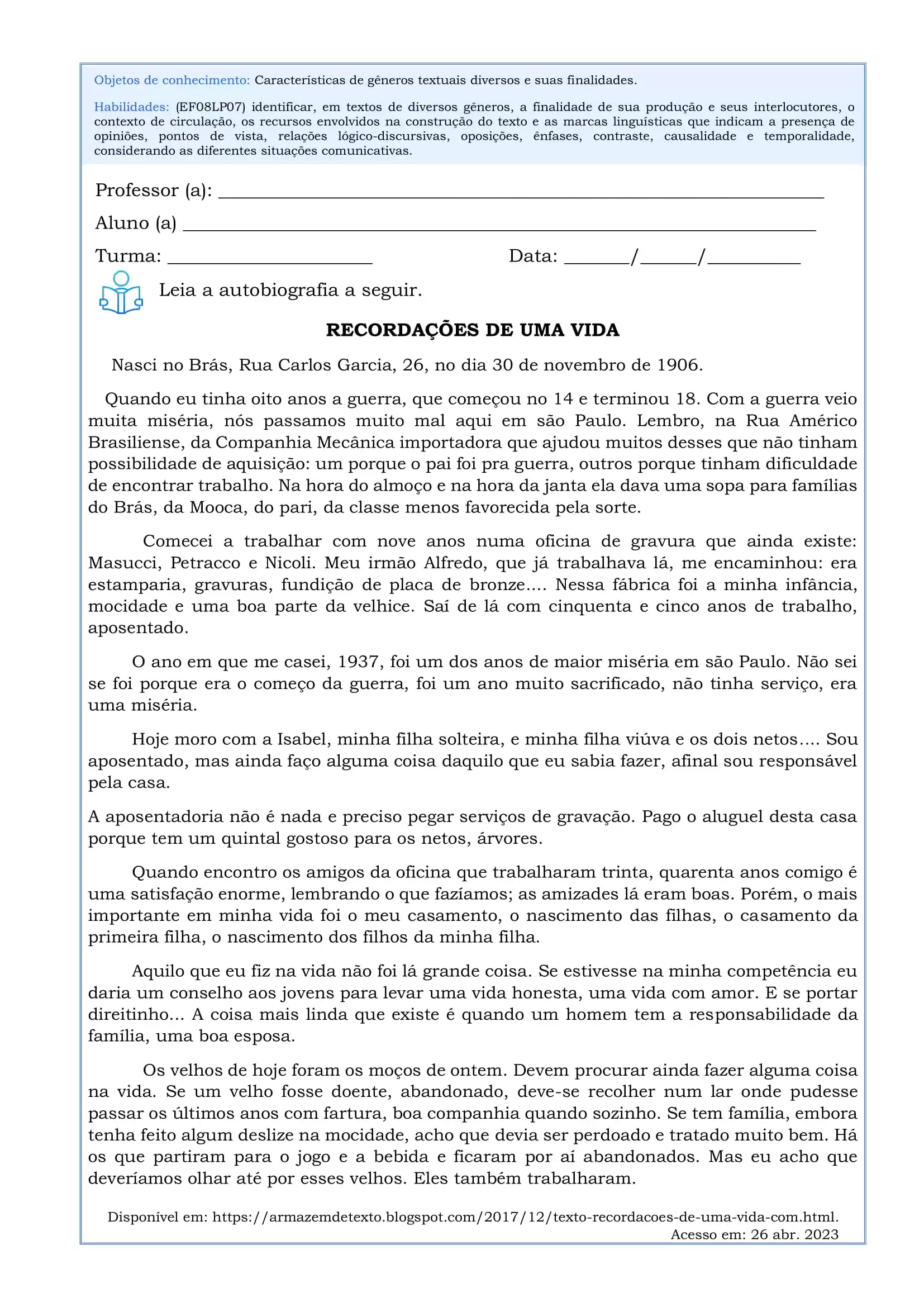 Interpretação de texto 8º ano-17