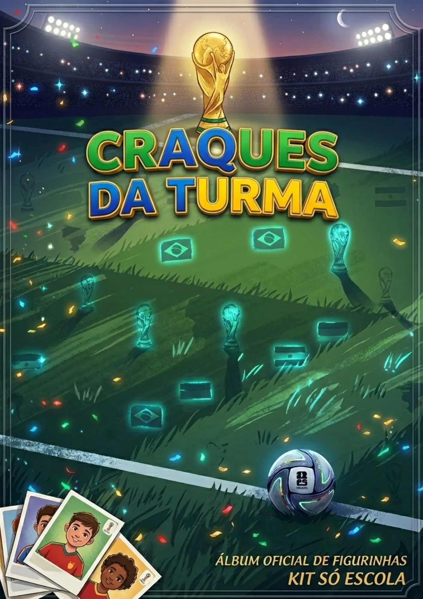 Álbum da Copa do Mundo 2026 - Craques da Turma - Kit Só Escola